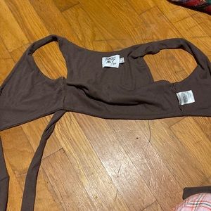 princess polly brown cross crop top